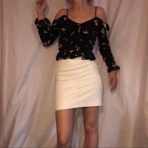 Floral off shoulder crop top